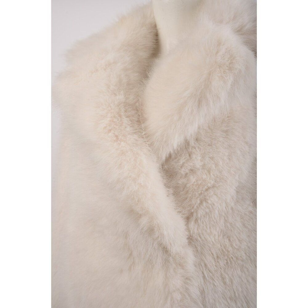 Zara Womans Jacket Coat ZW collection Size L Off White Faux Fur 4360/246 NWOT - Picture 5 of 7